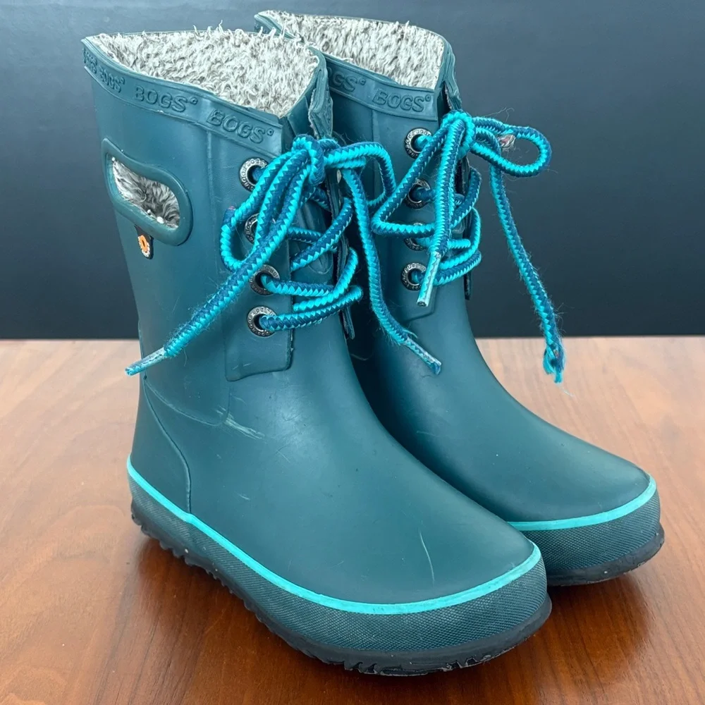 Children's Bogs Amanda Plush Lace Up Waterproof Boot, size 12